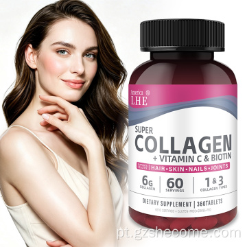 Shecome Super Colágeno Comprimidos Pele Cabelo Unhas Suporte
